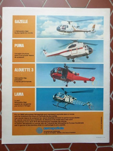1974 pub aerospatiale - 3/1974,